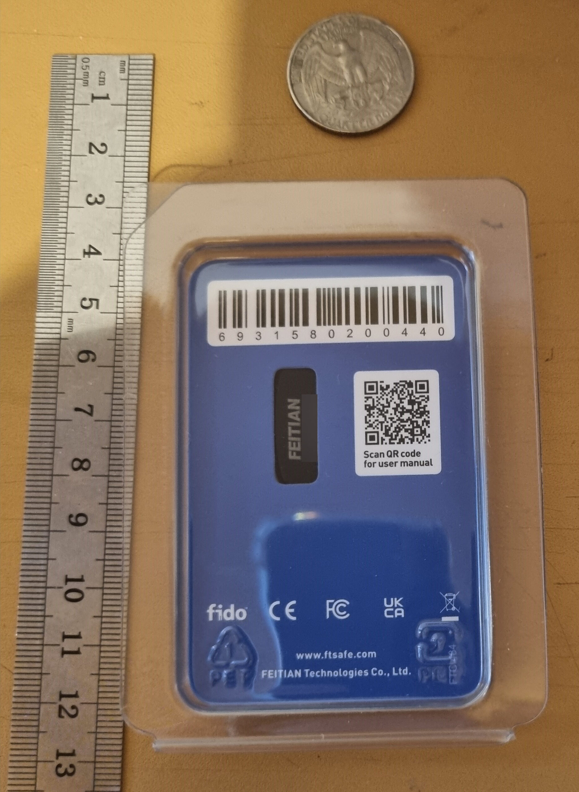 Feitian ePass FIDO2 NFC USB-A öryggislykill – K9