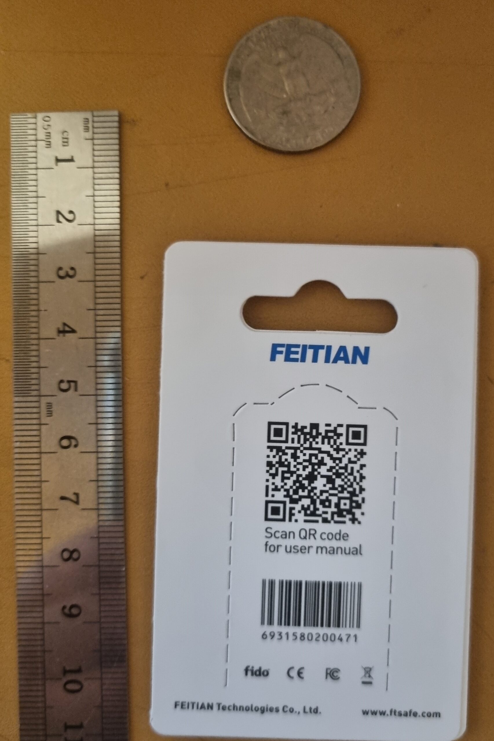 Feitian ePass FIDO2, U2F, USB-A öryggislykill – K10