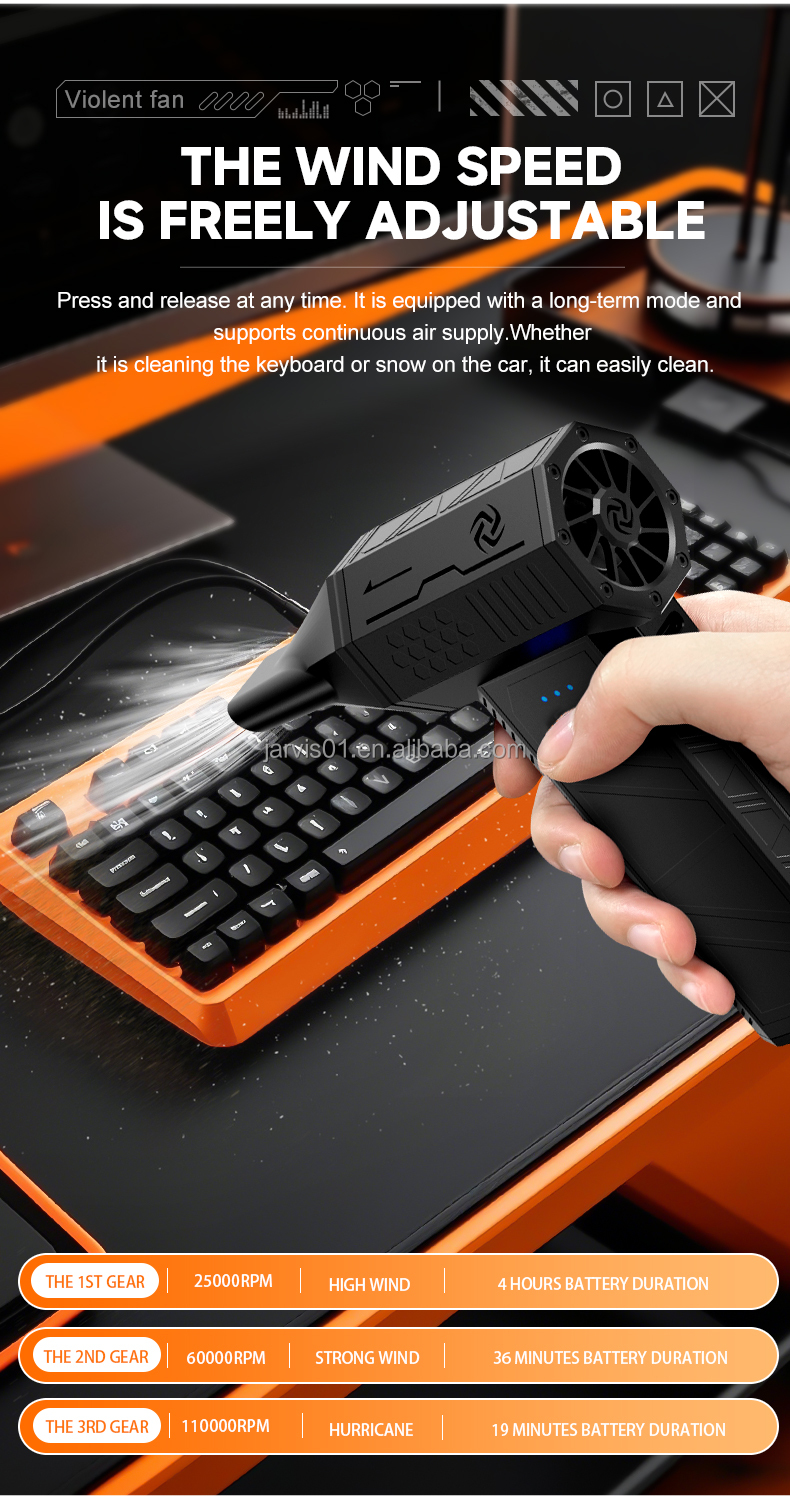 Jarvis X3 mini rafmagns loftblásari og rykhreinsitæki - Image 27