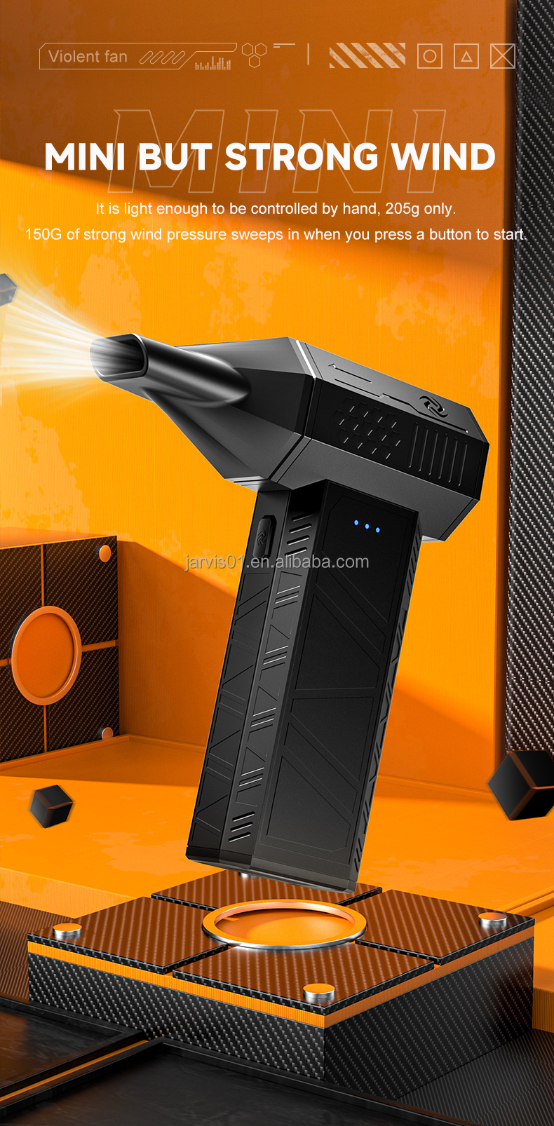 Jarvis X3 mini rafmagns loftblásari og rykhreinsitæki - Image 4