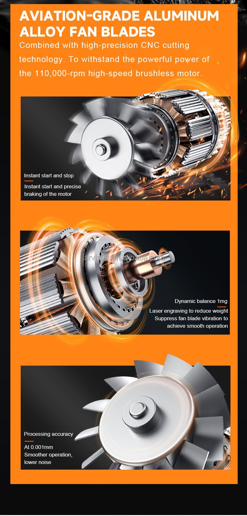 Jarvis X3 mini rafmagns loftblásari og rykhreinsitæki - Image 25