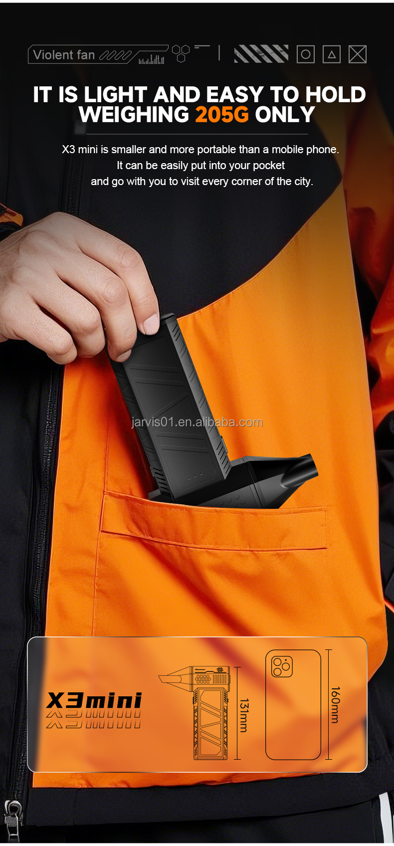 Jarvis X3 mini rafmagns loftblásari og rykhreinsitæki - Image 26