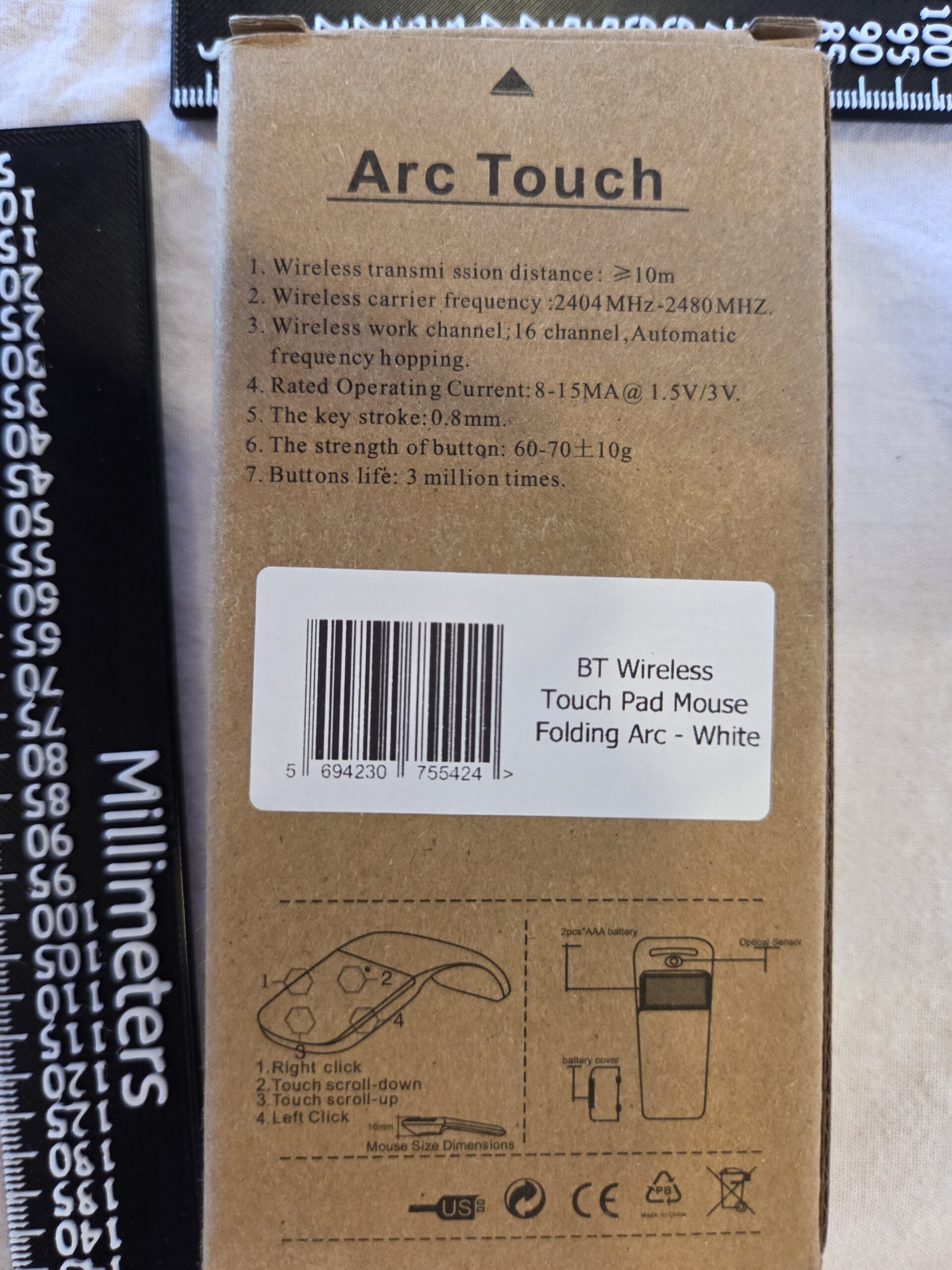 Bluetooth samanbrjótanleg mús