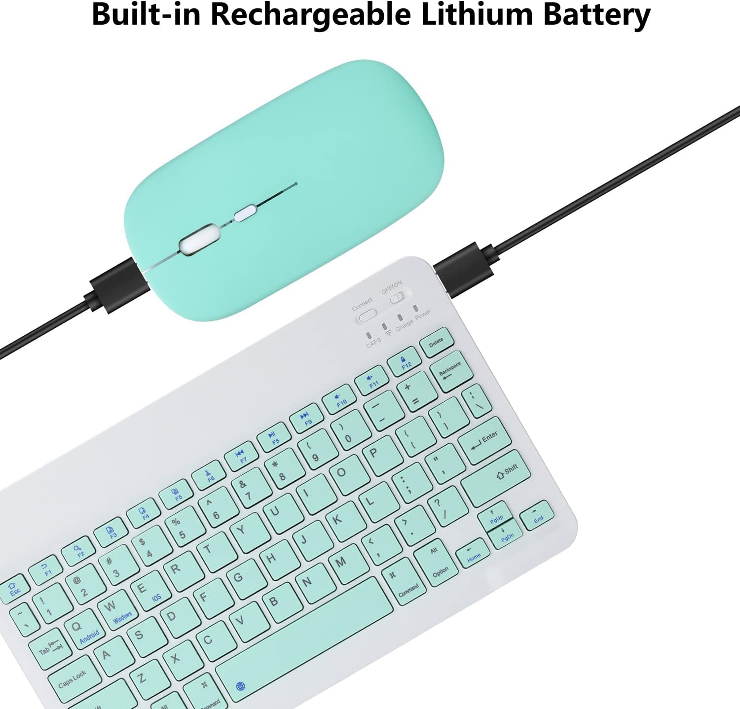 Mjótt þráðlaust lyklaborð og mús