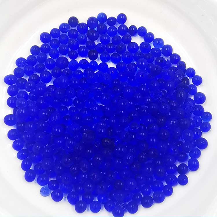 Blue indicating silica gel beads